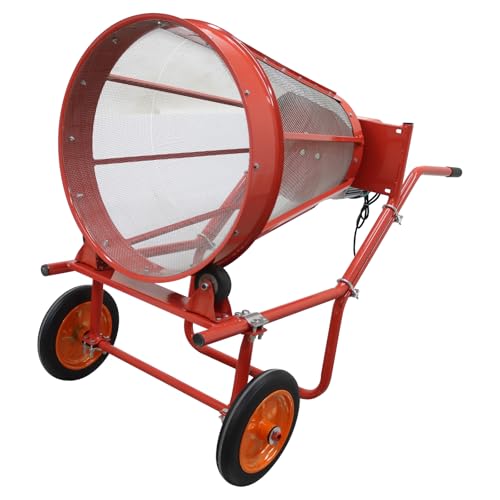 Yokoma 220V Rotary Soil Sifter Sand Screening Machine, Electric Compost Sievel Filter, 2500W Garden Potting Sifting Rock Sand Dirt Sieve Gravel Sifter with 5x5mm Mesh for Construction and Landscaping