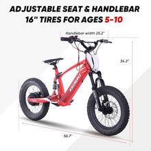 TUIBOKA Kids Electric Dirt Bike 36V 500W 3 Speed 15.5 MPH Red
