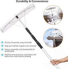 Snow Shovels 21Ft Aluminum Snow Roof Rake with 25 Inch Blade, Roof Snow Rake Removal Tool, Aluminum Adjustable Pole with Anti-Skid Handle for Removing Snow Leaves Debris