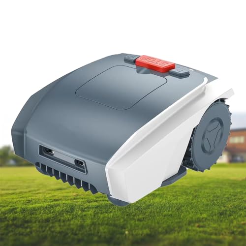 Kindevieft Fully Automatic Lawn Mower, Garden Lawn Mower, Lawn Robot, Path Planning, Weatherproof, Safety Protection Device, Automatic Charging, for Lawn/Garden,Grey
