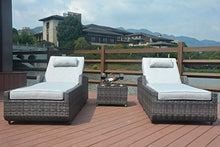 Direct Wicker 3-Piece Aluminum Frame Outdoor Patio Chaise Lounge Set Grey
