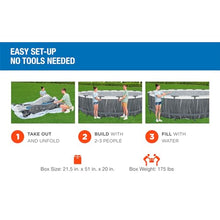 Bestway Steel Pro MAX 18 Foot x 48 Inches Round Swimming Pool Set Grey Print LED