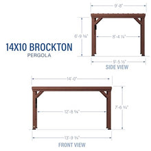 Backyard Discovery Brockton 14' x 10' Modern Cedar Wood Pergola Kit Dark Walnut