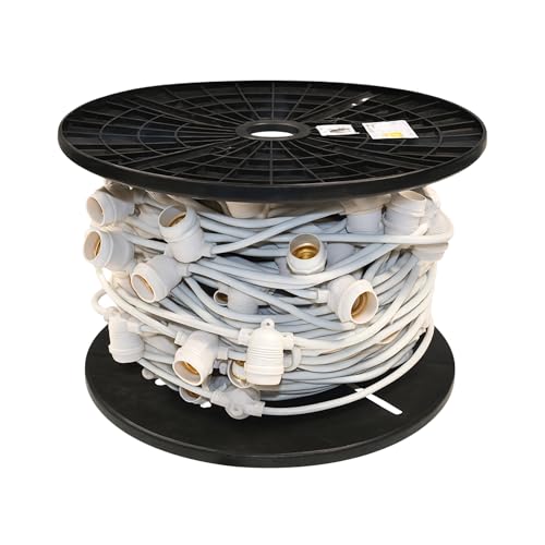 Holiday Bright Lights 330ft White SPT-2 Cord E26 Sockets No Drop 24" Spacing Indoor/Outdoor Patio Lighting