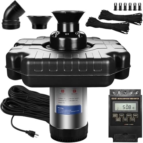 OKSTENCK Floating Pond Fountain 1HP 110V 750W with 98Ft Power Cord, Featuring a Timer,2 Fountain nozzles,Metal Pond Waterfall Pump.