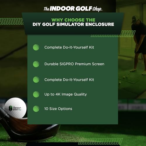 The Indoor Golf Shop DIY Golf Simulator Enclosure Black 10.4x13.7