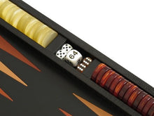 Zaza & Sacci Leather Backgammon Set 15" Travel Attache Black Lizard