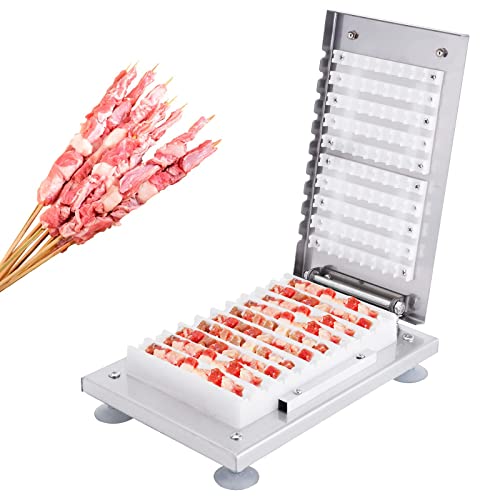 RJYYYDS Stainless Steel Meat Skewer Maker, 10-Hole Barbecue Meat Skewer Maker, Manual Meat Skewer Kitchen Tool Set