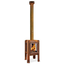 RB73 Fennek Wood Burning Outdoor Fireplace, 3mm CorTen Steel, Heat-Resistant Glass, Two Sizes to complement Any Outdoor Living Area. (50)