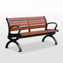 GAZOGJ Garden Benches Brown Aluminum Leisure Backrest Outdoor Bench Park Bench 1.5/1.8m Patio Seating,One Color-Large