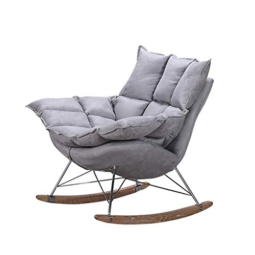 IIPOSAQQ Single Rocking Chair Smooth Rocking Motion Detachable Cushion Winter and Dual-use Sofa Recliner High Back Leisure Terrace Recliner