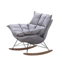 IIPOSAQQ Single Rocking Chair Smooth Rocking Motion Detachable Cushion Winter and Dual-use Sofa Recliner High Back Leisure Terrace Recliner