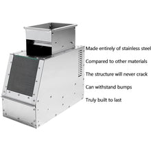 ERoomQ Electric Bird Feed Blown Shell Splitter,Stainless Steel Grain Separator,with Double Drawers and Double Deflectors,for Millet,Miscellaneous Grains