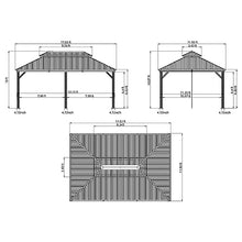 12'x18' Hardtop Gazebo with Mosquito Netting & Privacy Curtains, Outdoor Aluminum Frame Canopy, Galvanized Steel Double Roof, Water Gutter – Permanent Patio Gazebo for Backyard, Lawn Brown