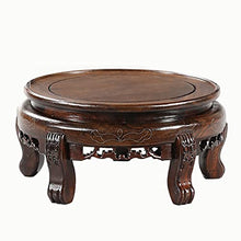 HGIYA Bonsai base Retro Crafts Wooden Display Stand Teapot Delicate Round Tiger Foot Ornament,Vase Containers Pots Plant Jade Carving Trophy Ebony Wood