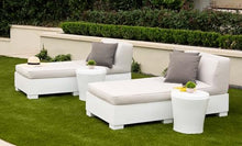 Ledge Lounger Affinity Round All Weather Side Table, White, 18x18x18 inches