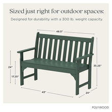 POLYWOOD Vineyard 48" Outdoor Patio Bench, Green