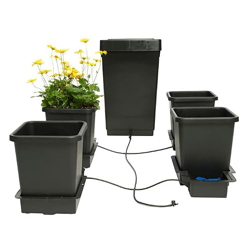 AutoPot 4 Pot System (3.9 Gallon Plastic Pots) (*Includes AIRBASES & AIRDOMES) Self-Watering, Gravity-Fed Hydroponic System (4Pot - 3.9 Gallon - 12.4 Gallon Tank)
