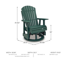 Signature Design by Ashley Adirondack Outdoor Swivel Glider Chair, Green