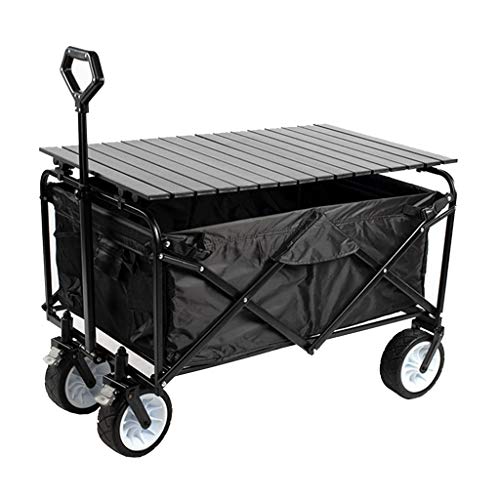 GPDJHRTI Camping cart, Folding Garden Utility Cart with Table