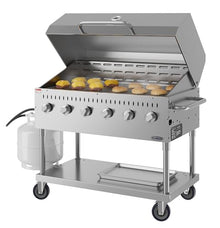 48 in. Commercial Outdoor Propane Gas Grill with Roll Dome Cover, ETL Listed in Stainless-Steel (CGKIT4-48D)