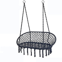 QUGURLID Hammock Chair 2 Seat with 2 Sets of Suspension Accessories, Hanging Cotton Ropes, Metal Frame,Swing Hanging Chair,for Hammock Stand (b)