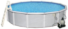 Blue Wave Samoan 27-ft Round 52-in Deep 8-in Top Rail Metal Wall Swimming Pool Package Gray