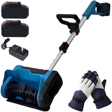 Cordless Electric Snow Shovel,600w Brushless Snow Blower with 93-125cm Telescopic Adjustment Rod, 45° Adjustable Direction, Cleaning Width 25.4cm(10in) | DIY Snow Plow (2batteries)