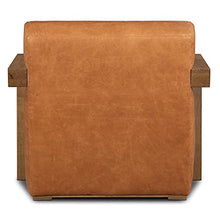 Poly & BARK Giza Lounge Chair in Full-Grain Pure-Aniline Italian Tanned Leather in Cognac Tan Leather