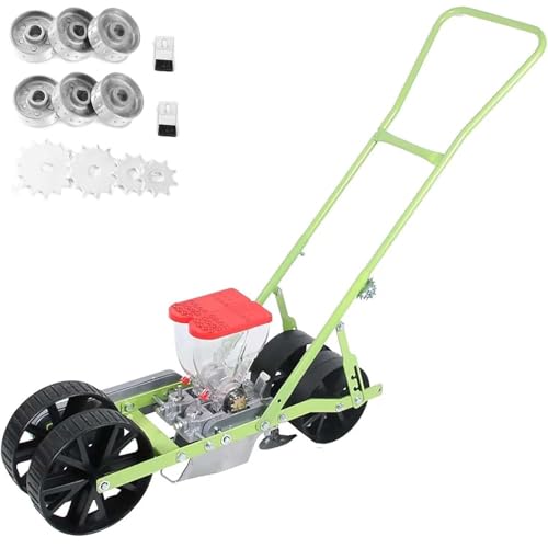 SENODON 1/2/3/4/5/6 Row Vegetable Seeders Hand Push, Precision Seeder Row Planter with Adjustable Plant Spacing for Corn, Leek, Spinach(Line 2)