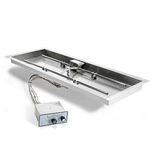 HPC Fire Push Button Flame Sensing Gas Fire Pit Kit, 36x14-Inch Pan 30x8-Inch Burner, Propane for Bulk Tank (TOR-FPPK36X14-H-FLEX-LP)