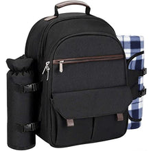 WJJDLLNP 4-Person Picnic Backpack Portable Outdoor Camping Ice Bag With Refrigerated Compartment Tableware Set