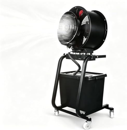 Acivirdde 42l Misting Fan,90° Oscillation,3 Speeds,4 Metal Blades,Casters for Workshop,Patio,Warehouse