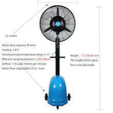 Rong Tian X Patio misting fan, outdoor commercial use, carnival venue, farming facility, greenhouse, etc. for physical cooling. 26-inch, 300W. (300W-26 inches)