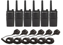 Motorola RMU2040 Radios 6 Pack with Speaker Mics Renewed Black