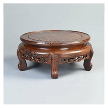 WOAITIANTIAN Vase Stand Chinese Style Carving Wood Pedestal with Foot for Bonsai Vase Tea Sets(Large)