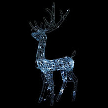 MNISDFL LED Acrylic Reindeer Christmas Decoration Set of 3 Cool White Large Figures with Color Changing Lights for Indoor Outdoor Holiday Display