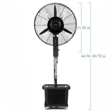DMVWJR Portable Misting Fan｜Adjustable Height Pedestal Fan｜Mister Fan With 42L Capacity Tank｜Tower Fan Multiple Power Options｜Floor Fan For Office Outdoor Treadmill Camping Bedroom(30 in)