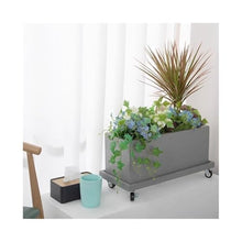 ZHONGCHENGWU Plant Saucers Indoor Outdoor with Wheels Rectangular Plant Pallet, Large Synthetic Resin Saucer Drip Tray(Green,Large)