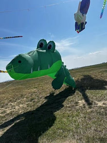 TiffySkyKite 33 Ft 3D Crocodile Shape Inflatable Kite Green