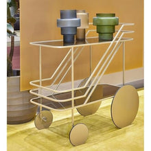 DINBOZ26X Living Room Table Sofa Side Table Trolley Storage Rack Snack Hand Pushed Serving Cart Living Room Dining Outdoor Side Table(Gold)