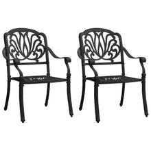 MNISDFL Cast Aluminum 3 Piece Bistro Set Black with Umbrella Hole