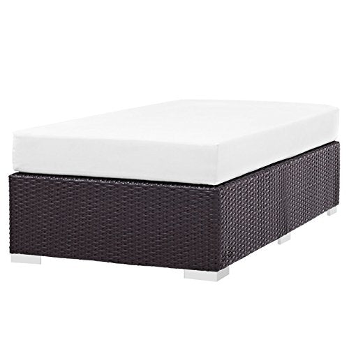 America Luxury - Outdoor Modern Contemporary Urban Design Rectangle Patio Balcony Ottoman White