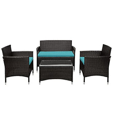 MLLXUXANCC Outdoor Furniture Set 4 Piece Rattan Sofa Seating Group with Cushions for Garden Patio Terrace 2 Colors (Color : A) (A)