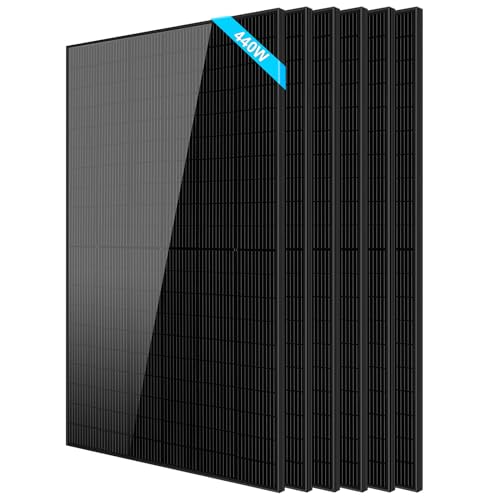 SUNGOLDPOWER UL6173 N-Type 440W Solar Panel 6PCS,16BB Monocrystalline Grade A Cell,Black,IP68,for 12V/24V/48Vdc Energy Storage in Home,RV,Farms,on/Off-Grid System,CEC Listed(2640W)