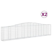 Arched Gabion Baskets 2 pcs 157.5"x11.8"x31.5"/39.4" Galvanized Iron White Black Other