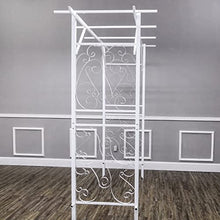 FixtureDisplays® White Metal Arbor Arch Wedding Garden Trellis Climbing Planting Patio Decor 80" Wide X 39" Deep X 86" High, Inside Door Width 59" 10017-white
