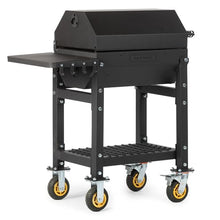 Ash & Ember 390 Sq. In Patio Cart Charcoal Grill with Cover, Side Shelf and Tool Hooks for BBQ Cooking Prep & Accessories, Mobile Heavy-Duty Park-Style Outdoor Grills & Smokers