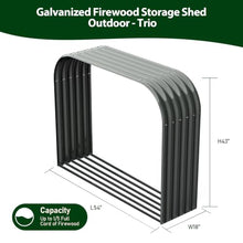 A ANLEOLIFE Outdoor Firewood Rack, Trio Gray 2-Pack with Corrugated Roofs