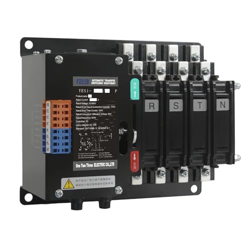UEIHOCNIK YES1-32C ATS Automatic Transfer Switch 16A 20A 25A 32A 220V 380V AC-33B PC Class Dual Power Supply for Generator(16a,4)